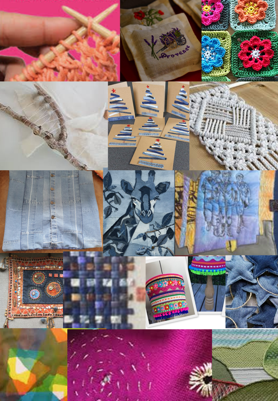 Textiele werkvormen (mixed media): interieur item maken.